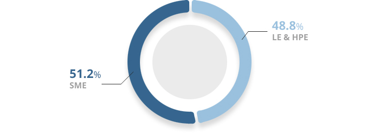 LE & HPE : 48.8%, SME : 51.2%